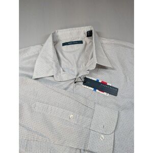 Perry Ellis Mens Dress Shirt Micro Geometric Pattern Button Long Sleeve Size XL